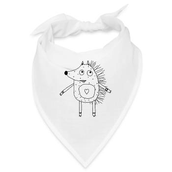 Igel mit Herz - Bandana - Weiß - Vorne