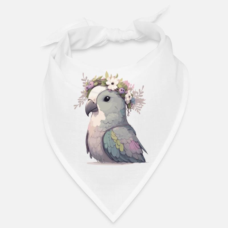 Mignon moine perruche perroquet perroquet oiseau fleur couronne Bandana
