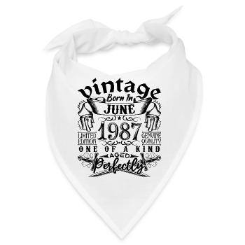 Geburtstag 1987 Juni 1987! geboren im Juni 1987 - Bandana - Weiß - Vorne