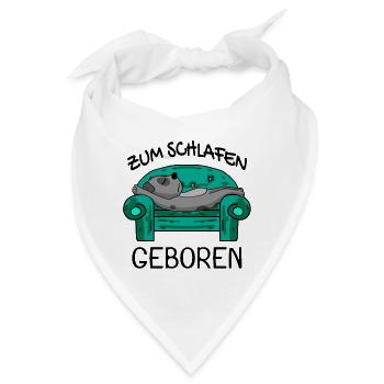 Lustiger Spruch lustige Sprüche - Schlafen - Bandana - Weiß - Vorne