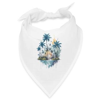 Ruhige tropische Gewässer Aquarellmalerei - Bandana - Weiß - Vorne