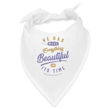 Schön zu seiner Zeit - Christliches Zitat - Bandana - Weiß - Vorne