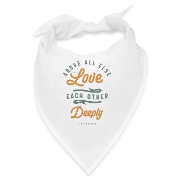 Tiefe Liebe - Christliches Zitat - Bandana - Weiß - Vorne
