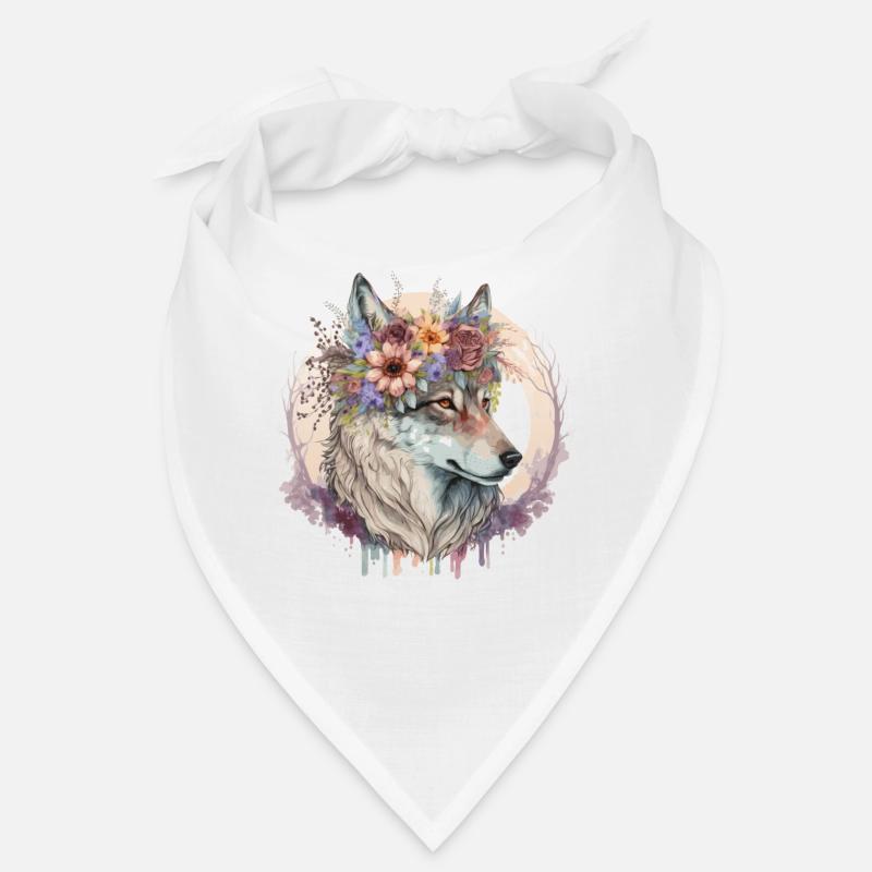 Fleur de loup mignon Couronne Boho Esthétique Animal Lover Bandana