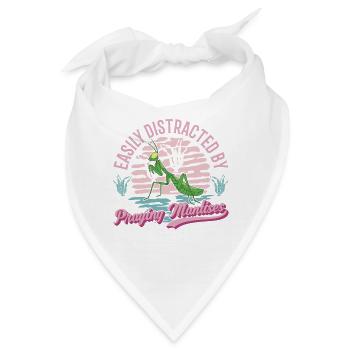 Gottesanbeterin Praying Mantis Fangschrecke - Bandana - Weiß - Vorne