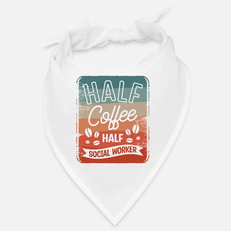 Halb Kaffee halb Sozialarbeiter Kaffeeliebhaber Bandana