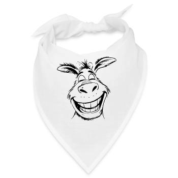 Lächelnder Cartoon-Esel - Bandana - Weiß - Vorne