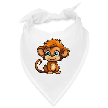 Süßer Cartoon Baby Affe für fröhliche Kids! - Bandana - Weiß - Vorne