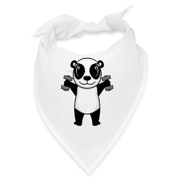 Panda Hantel Training Krafttraining Fitness - Bandana - Weiß - Vorne
