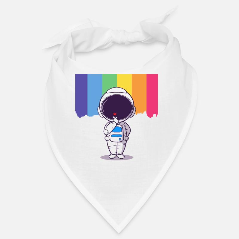 Astronaute Rainbow Heart Bandana