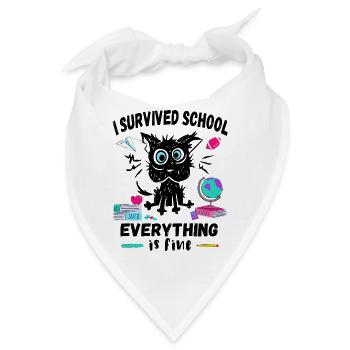 Letzter Schultag, Ich habe die Schule überlebt - Bandana - Weiß - Vorne
