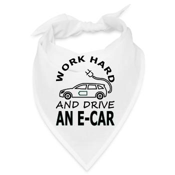 E-Auto fahren E-Auto Fahrer Spruch Geschenkidee - Bandana - Weiß - Vorne