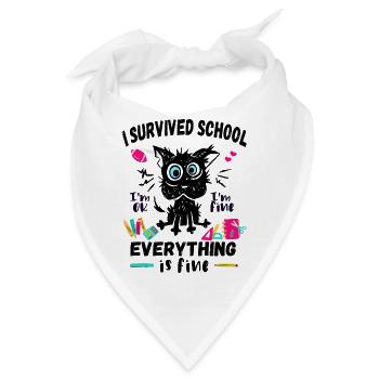 Letzter Schultag, Ich habe die Schule überlebt - Bandana - Weiß - Vorne