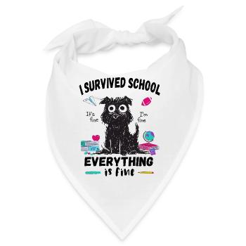Letzter Schultag, Ich habe die Schule überlebt - Bandana - Weiß - Vorne