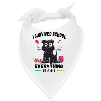 Letzter Schultag, Ich habe die Schule überlebt - Bandana - Weiß - Vorne
