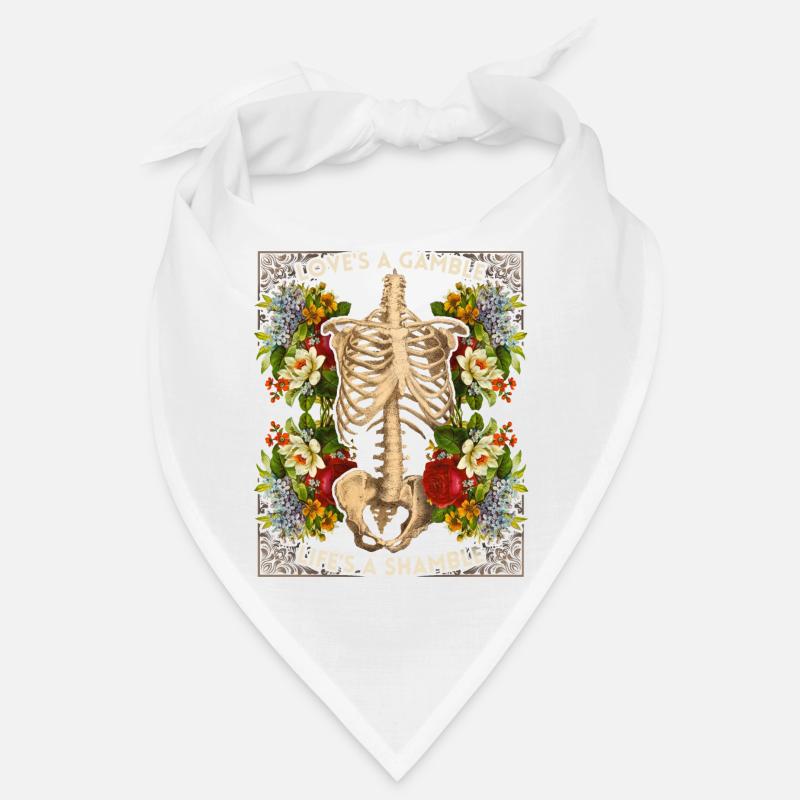 Biker design skeleton vintage roses funny saying Bandana