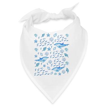 Sea Creatures - Marine Life Lovers - Bandana - Weiß - Vorne
