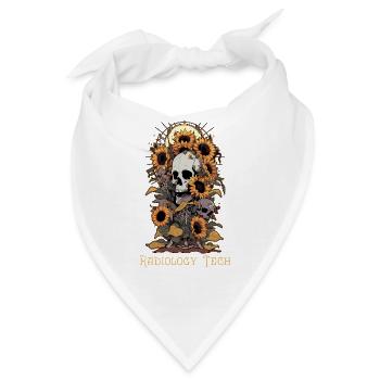 Rad Tech Sonnenblume Totenkopf Blume Humor Radiologie - Bandana - Weiß - Vorne
