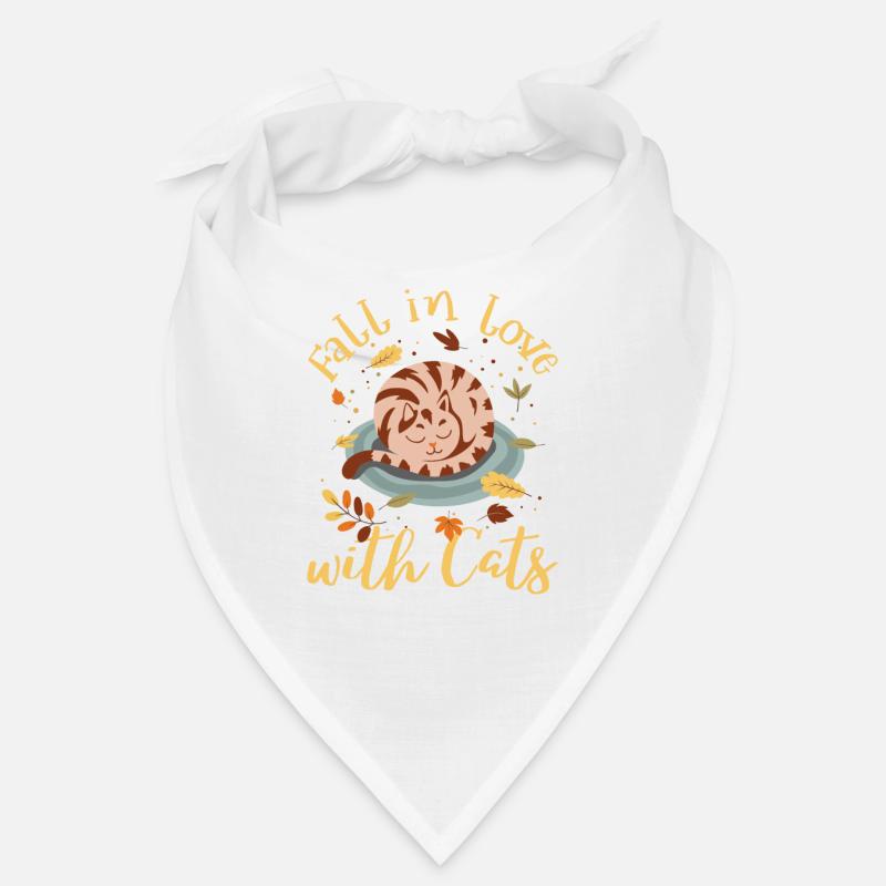 Fall In Love With Cats Maple Leaf Cat Lover Hallo Bandana