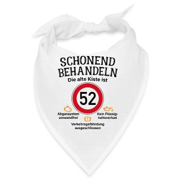 52. Geburtstag Schonend Behandeln 52 Alte Kiste 52 - Bandana - Weiß - Vorne