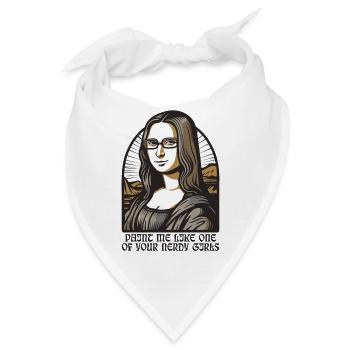 Die nerdige Leseratte Lisa Mona - Bandana - Weiß - Vorne