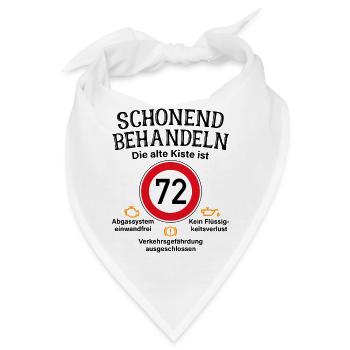 72. Geburtstag Schonend Behandeln 72 Alte Kiste 72 - Bandana - Weiß - Vorne
