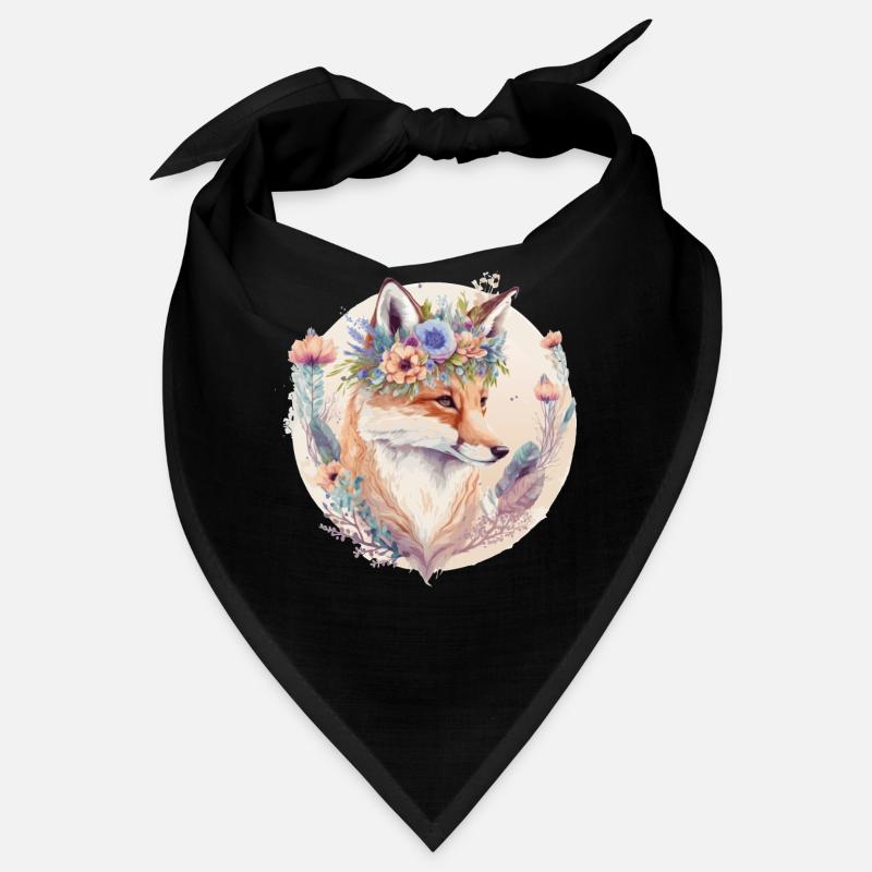 Aquarelle mignonne Fleur de renard Couronne Boho Esthétique Bandana