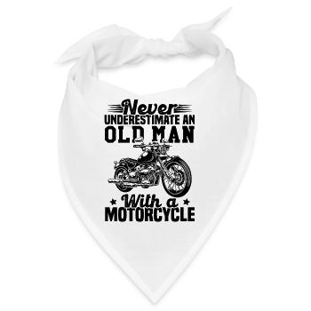 Unterschätzen Sie niemals einen alten Mann mit einem Motorrad - Bandana - Weiß - Vorne