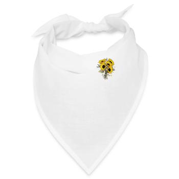 Kühles Sonnenblumenbeet Gelbe Blumen Sommerblumen - Bandana - Weiß - Vorne