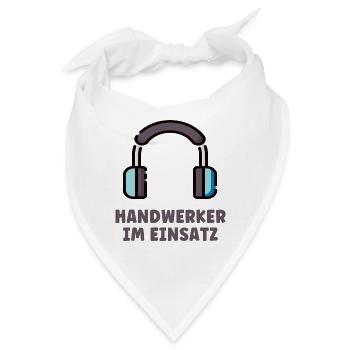 Handwerker im Einsatz Handwerk Beruf Ohrschützer - Bandana - Weiß - Vorne