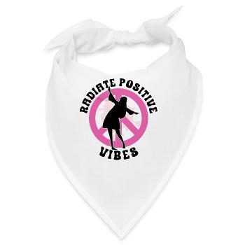 Hippie Peace Zeichen Frieden Blumen Blumenkind - Bandana - Weiß - Vorne
