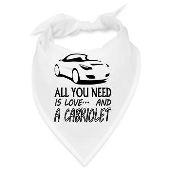Cabrio fahren Cabriolet fahren Autofahrer Geschenk - Bandana - Weiß - Vorne