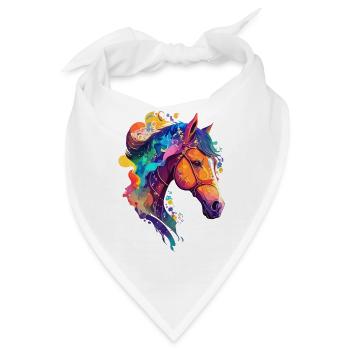 Schönes Pferd bunte Pony Reiten Illustration - Bandana - Weiß - Vorne