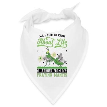 Gottesanbeterin Mantis Fangschrecke - Bandana - Weiß - Vorne