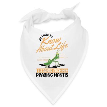 Gottesanbeterin Mantis Fangschrecke - Bandana - Weiß - Vorne