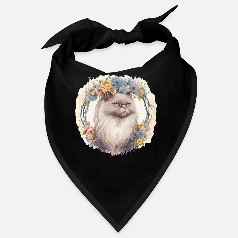 Mignon Persian Cat Fleur Crown Cats Chaton de compagnie Bandana