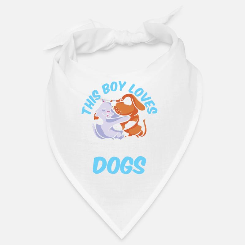 Ce garçon aime les chats et les chiens Cat Dog Bandana