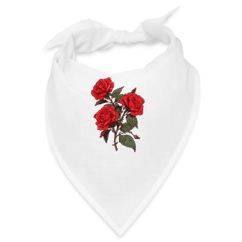 Rote Rosen Liebhaber Coole Blumen Vintage Humor Neuheit - Bandana - Weiß - Vorne