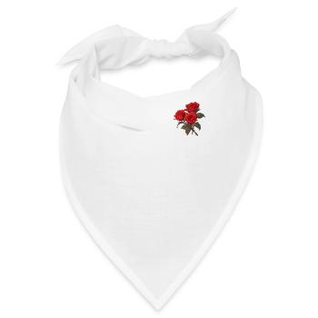 Cool Patch Rote Blumen Liebhaber Vintage Neuheit Rosen - Bandana - Weiß - Vorne