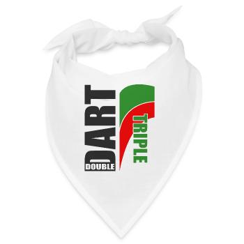 Dart Motiv Triple-Double, Dartspieler + Dartfans - Bandana - Weiß - Vorne