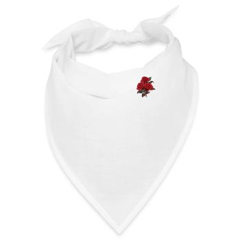 Logo Rote Rosen Aufnäher Vintage Blumen Liebhaber Neuheit - Bandana - Weiß - Vorne