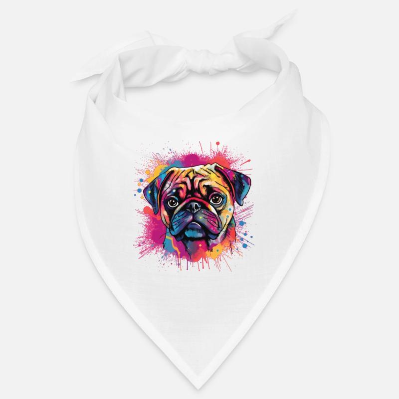 Pug paint splash design Bandana