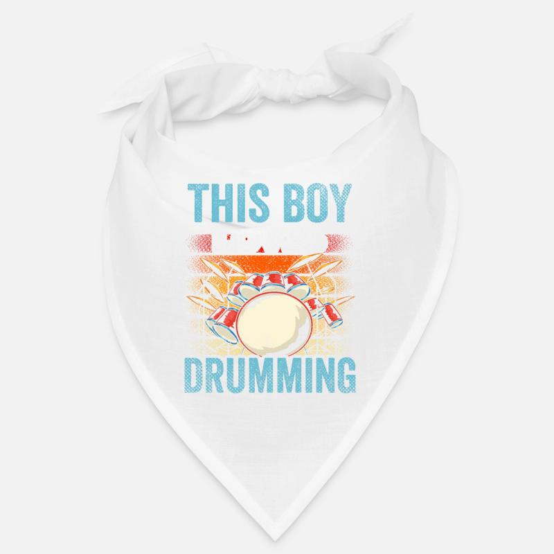 Dieser Junge Liebt Das Trommeln Drum Schlagzeug - Bandana - Weiß
