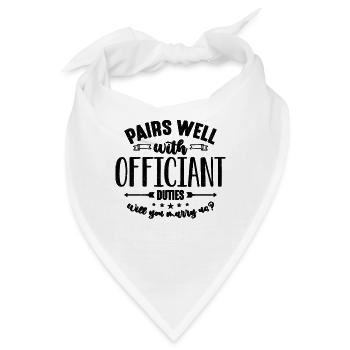 Pairs Well With Counselor Pastor Wedding Officiant - Bandana - Weiß - Vorne
