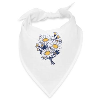 Coole Blumen Vintage Blumen Neuheit Gänseblümchen Liebhaber - Bandana - Weiß - Vorne