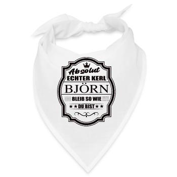 Absolut Echter Kerl Björn Bleib So Wie Du Bist - Bandana - Weiß - Vorne