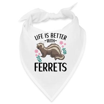 Ferret Apparel for Ferret Lovers Gift - Bandana - Weiß - Vorne