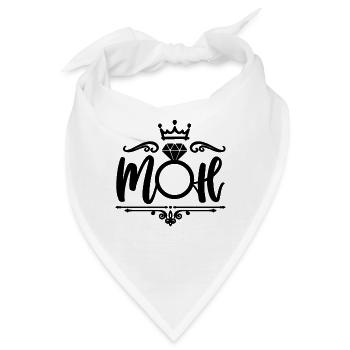 MOH Wedding Party Bachelorette Maid Of Honors - Bandana - Weiß - Vorne