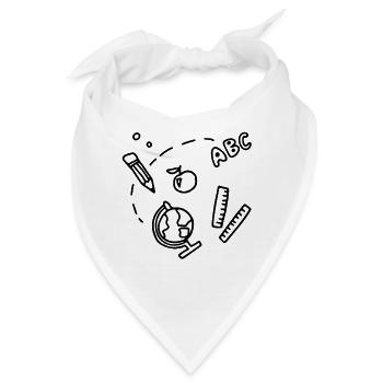 Einschulung - für alle Wissbegierigen - Bandana - Weiß - Vorne