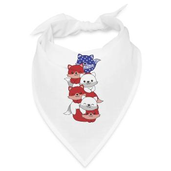 Fuchs für den vierten Juli USA Flagge Füchse - Bandana - Weiß - Vorne